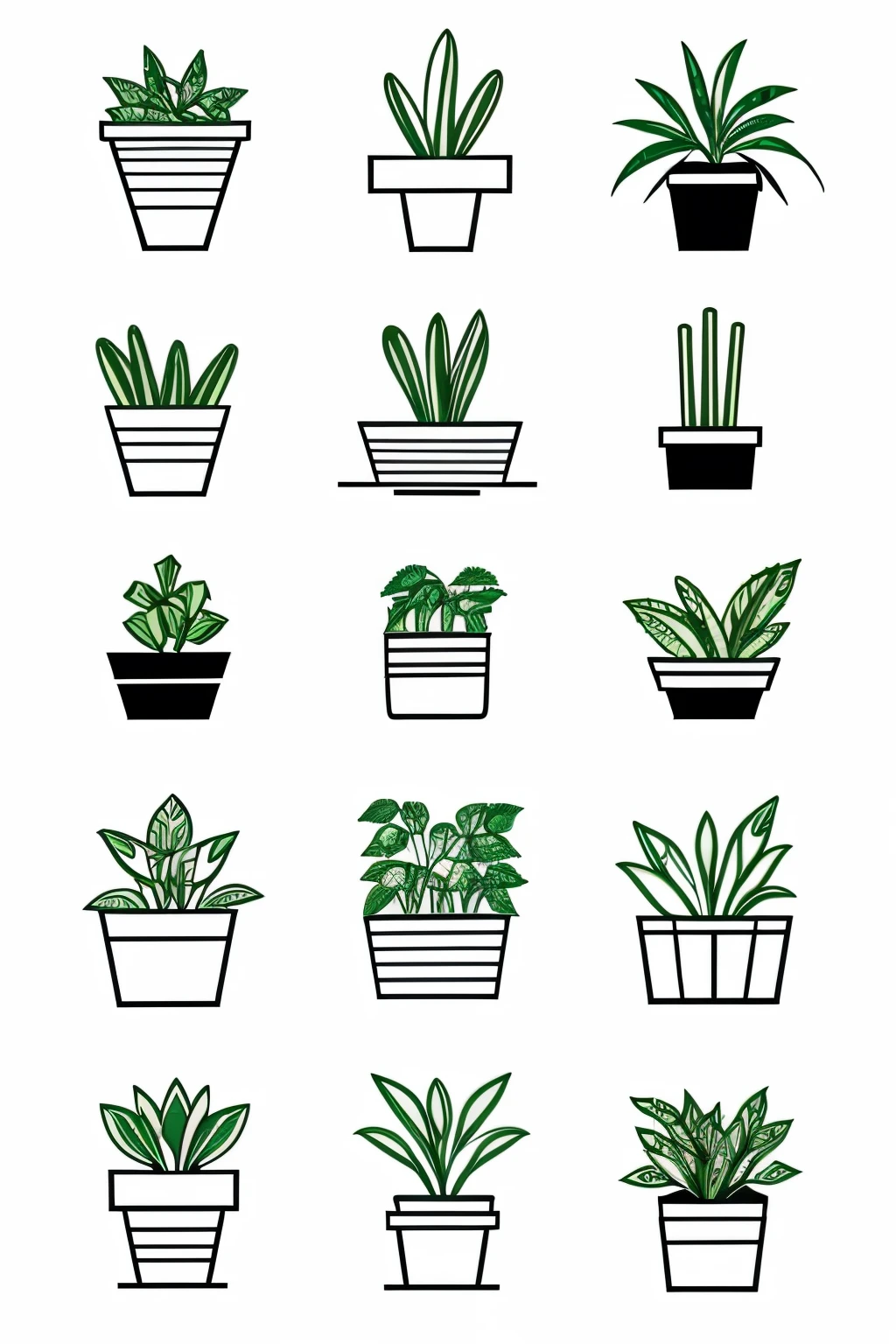  plants are used in event, vector line art