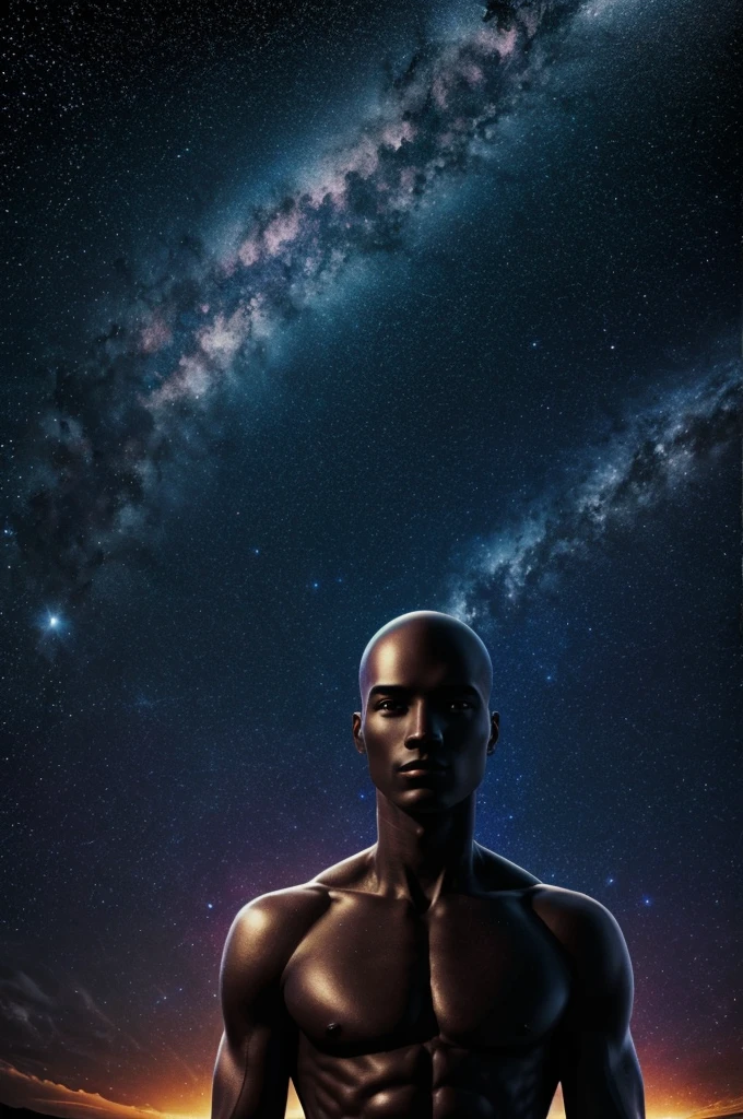 A humanoid entity representing space, the cosmos, the galaxy 