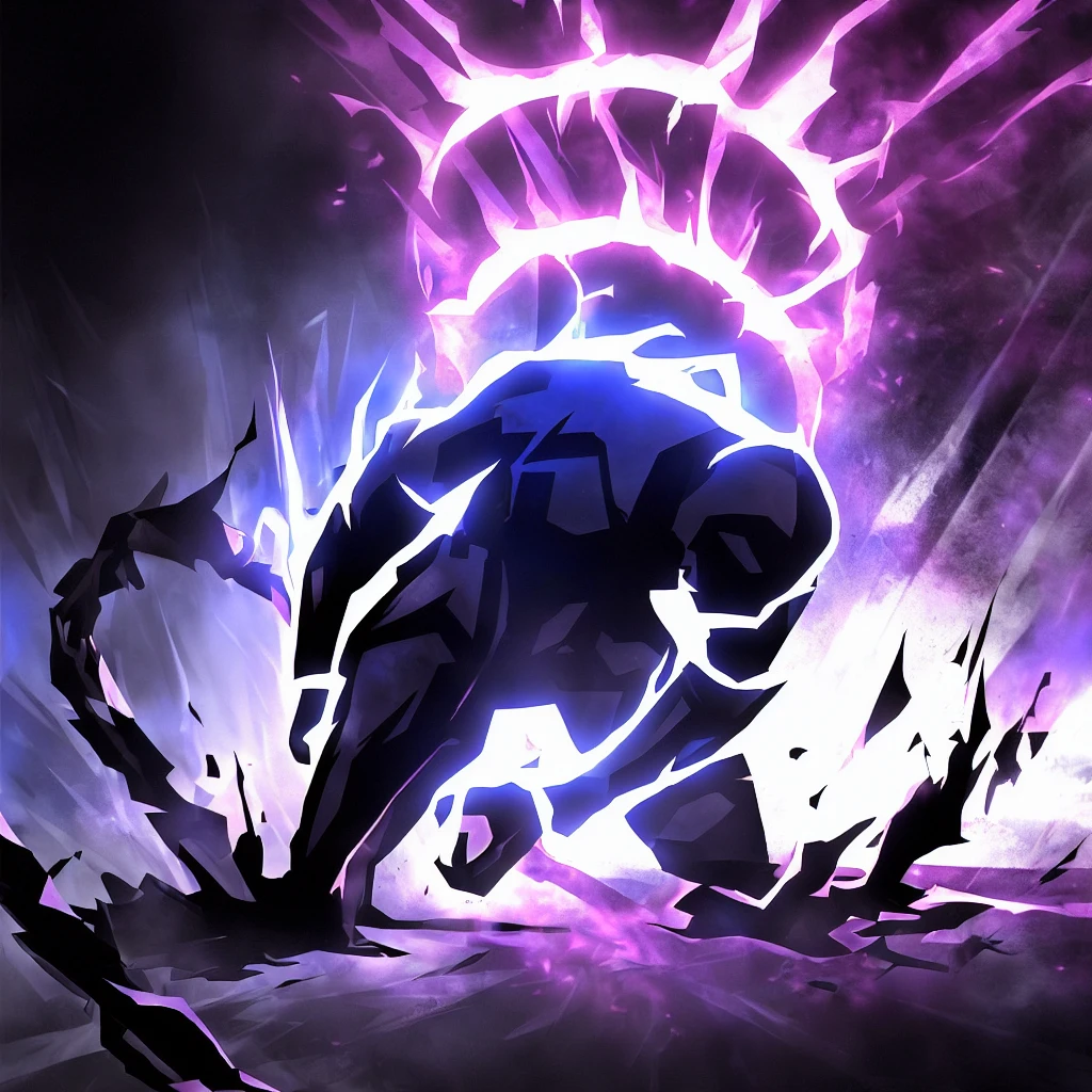 chains, preso a chains, a man in a black suit with a bright blue flame behind him, blue fire powers, emerging from blue fire, an epic anime of an energetic man, threatening!, threatening, distant bright figures, man in dark blue full body suit, reverse dark glowing power aura, threatening!!!, strong silhouette, blue flames all around, electricity superpowers, combat stance energy