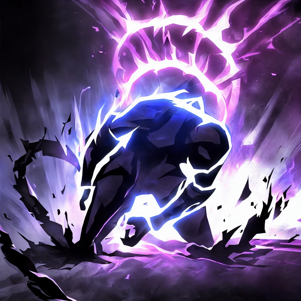 chains, preso a chains, a man in a black suit with a bright blue flame behind him, blue fire powers, emerging from blue fire, an epic anime of an energetic man, threatening!, threatening, distant bright figures, man in dark blue full body suit, reverse dark glowing power aura, threatening!!!, strong silhouette, blue flames all around, electricity superpowers, combat stance energy