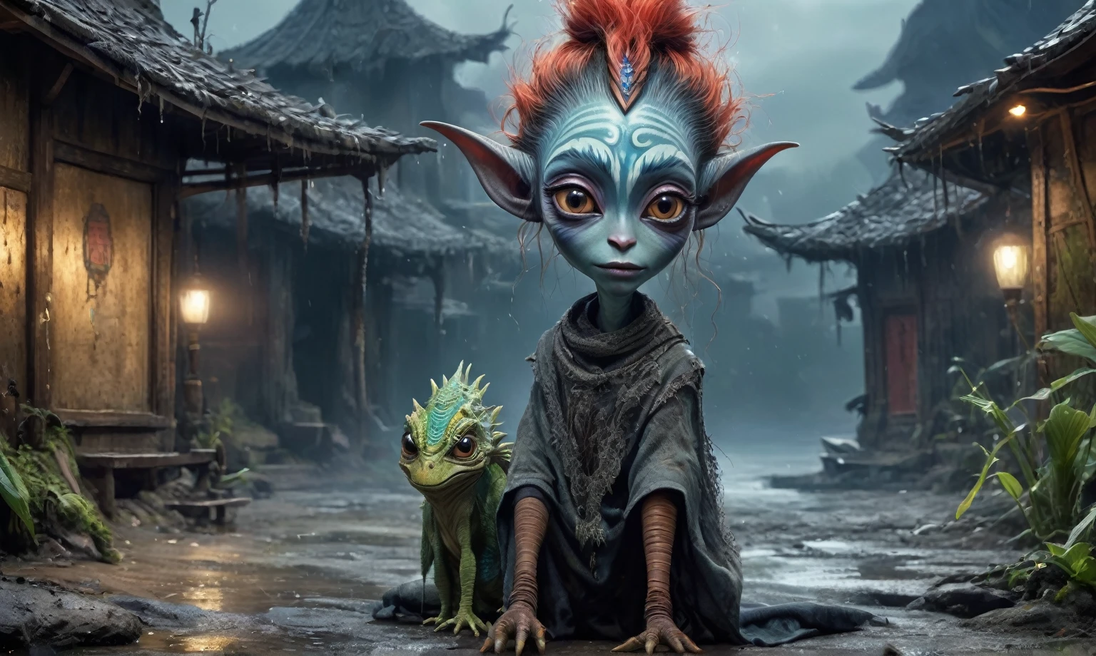 pretty face,eyebrow up,full body length shot,niobium ahsoka tano,full body length shot,very beggar niobium Manganite The Alien Entity, babychild, wants eat,survival in criminal city of future,full body shot of full body shot of psychedelic style of A beautiful tander alien female creature with face fully covered lizard scale with fluffy eyes embedded into a canvas,The iris looks weird, attractive, (the eyelid is covered with sparkling lizard scales), The stars in space is reflected in the pupil, goose down eyelashes, long wavy red luminescent hair, sadistic smile:1.1, she is dressed in baggy clothes, sitting on a bench outside the house of dwarves in the setting of the Lord of the Rings, . Whole outfit, clear, sharp, balanced
,Extremely detailed,High contrast,Masterpiece,Realism,Ultra Detailed, intricate details,realistic humid leather, cinematic style,irina yermolova,high contrast,hdr,extremely detailed, [deep night landscape],masterpiece,intricate details,faded,eyes extremely detailed,Silverclaw,view from height,full-body-shot,High contrast,Masterpiece,Realistic,Ultra Detailed,intricate details,realistic humid skin,extremely intricate,realism,photorealism, cinematic style,irina yermolova,HDR,((Wangechi Quality)),extremely detailed, [night landscape],masterpiece,intricate details,faded,eyes extremely detailed, high detailed eyes,16k resolution,RAW, Nikon Z9,chinese orc's village of fishers on seaside,authentic,full body length,Labradorite babygirl,native africa troll ,pretty face,eyebrow up,full body shot,ominous landscape,glate gray atmosphere,by art Simon Stalenhag,Nicola Samori,(((Wangechi Mutu))),prime colors,urban,extremely detailed,masterpiece,intricate details,faded,eyes extremely detailed, high detailed eyes,4k resolution,RAW, Nikon Z9,scary town,stalker,goblin,Dubai of United Arab Emirates,whore bitch