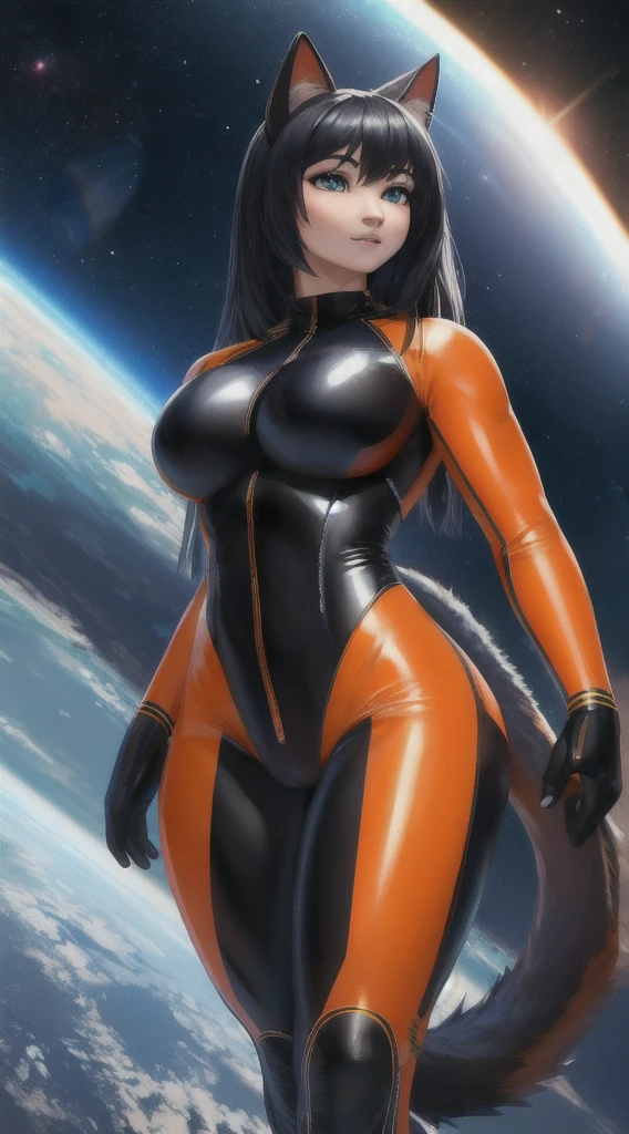(very wide hips), cat ears and tail, raw photo,high quality,8k uhd,futuristic,woman with beautiful body,fit body,toned,sci-fi movie,hyperrealistic,on tropical beach ADDCOMM
detailed eyes,detailed face,long black hair ADDROW
skin tight bodysuit,space lingerie,small waist,orange bodysuit,perfect breasts ADDROW
skin tight bodysuit,space lingerie,wide hips,thong,thin legs