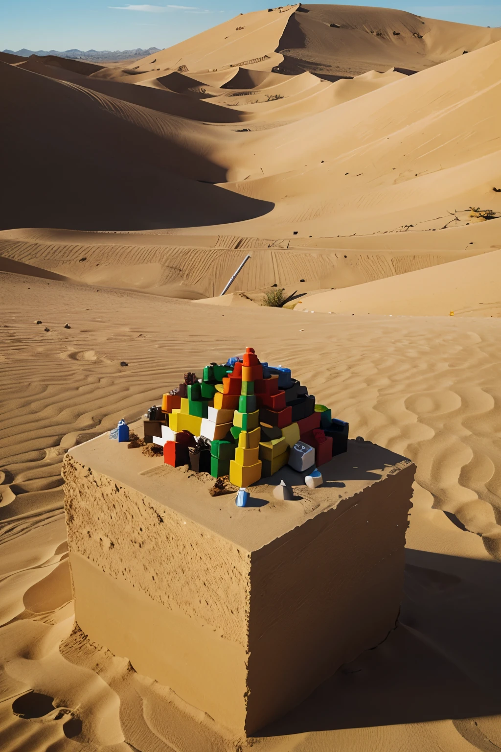 Desert made of lego pieces