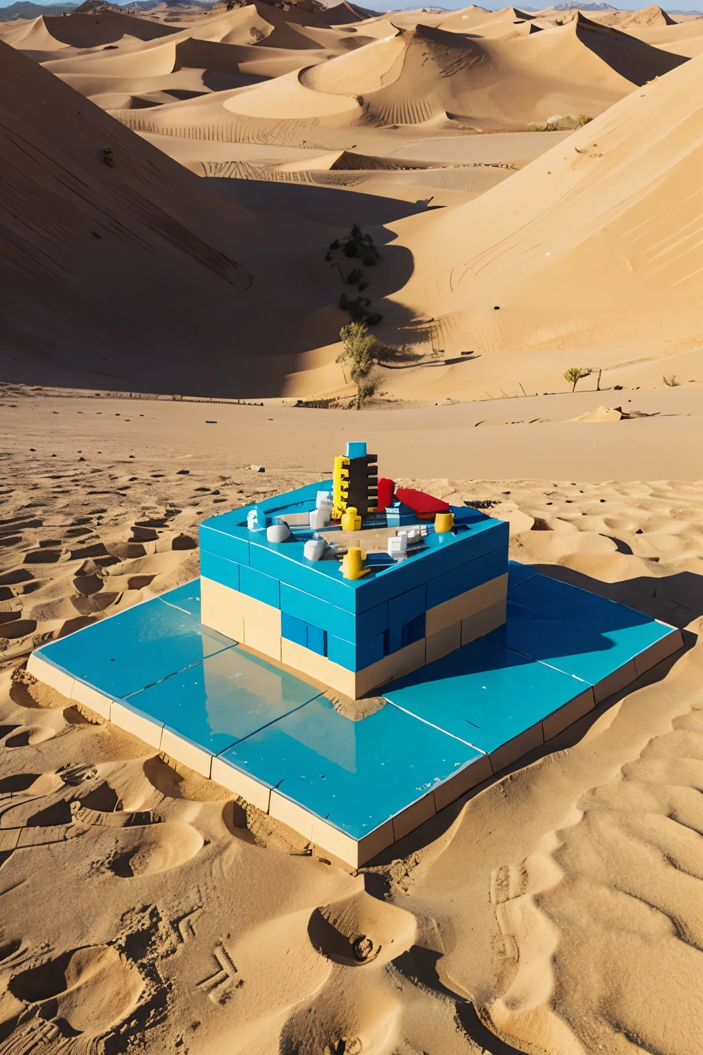 Desert made of lego pieces