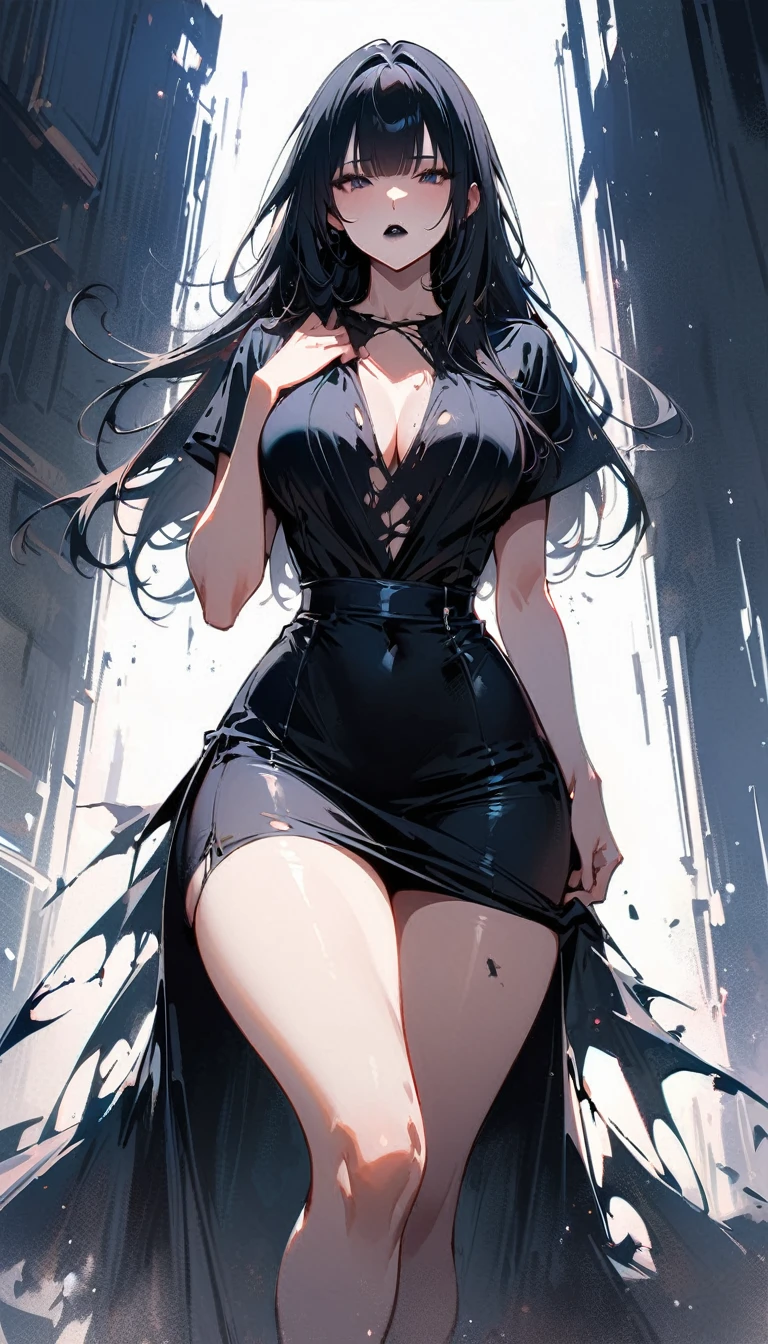 Kujou Sara| genshin impact, master-piece, bestquality, 1girls,25 years old, proportional body, proportional., Wedding Dresses, White Wedding Dress, wedding,Long skirt, mediuml breasts, ,bara, choker, (Graffiti:1.5), Splash with purple lightning pattern., arm behind back, against wall, View viewers from the front., Thigh strap, Head tilt, bored, 10, 10, HD,