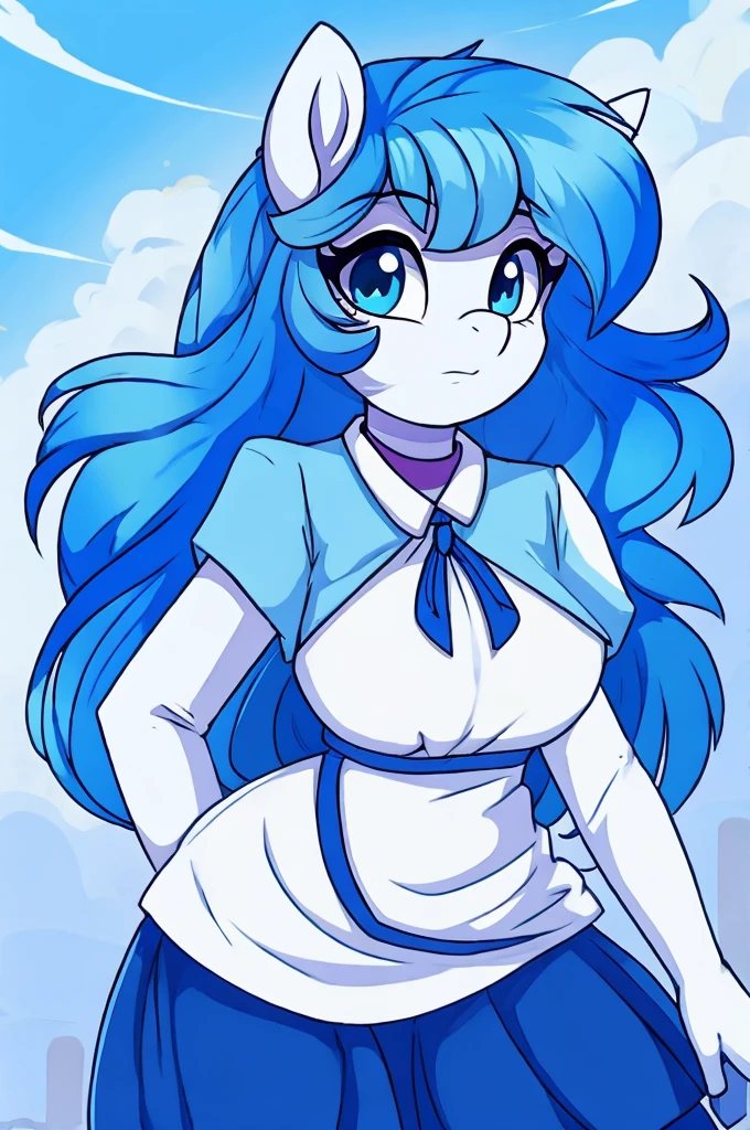 My little pony OC, palette blue hair color, with a blueish white base color