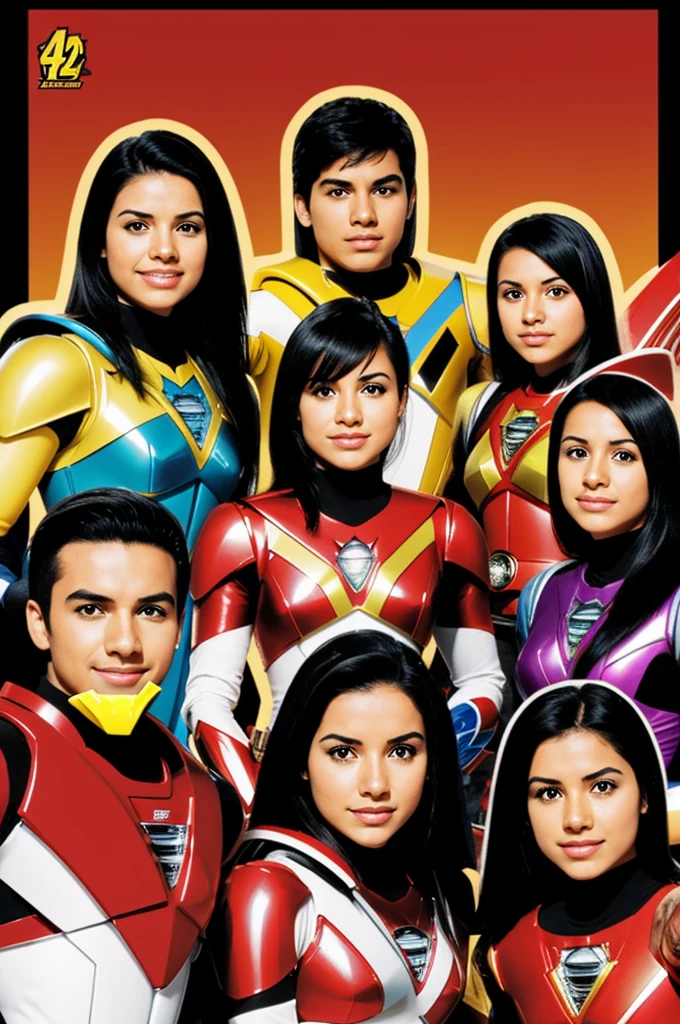 I want a Power Rangers themed poster that says group: "Megazord" and the bottom part shows the members.
Rocio Valenzuela-Sheider Meza-Andrea Mendoza-Bianca Sotelo.
