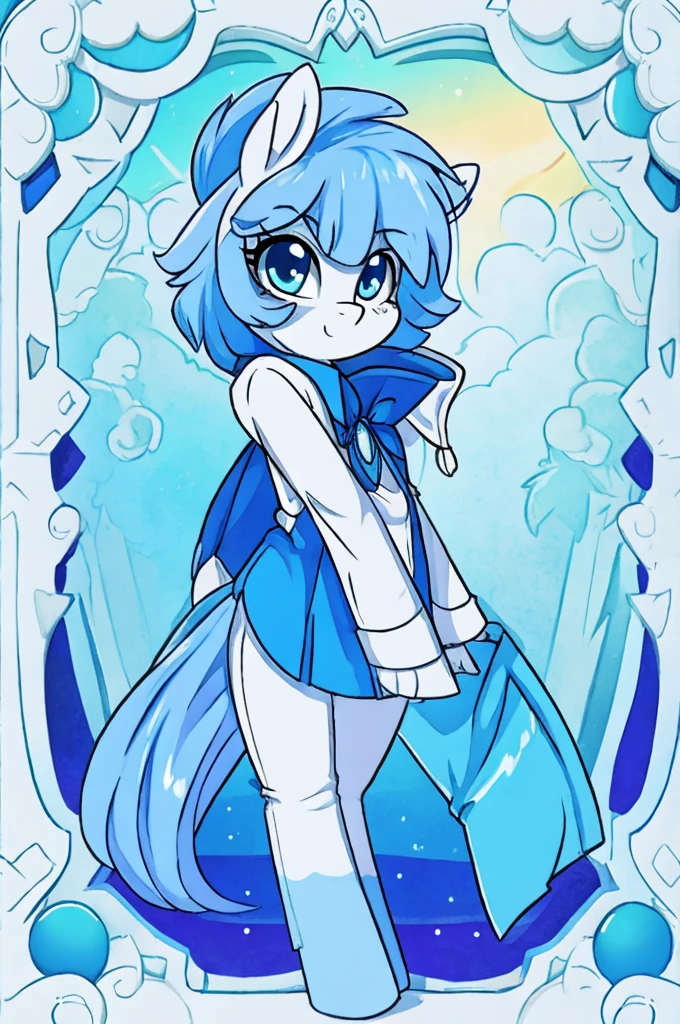 My little pony OC, palette blue hair color, with a blueish white base color