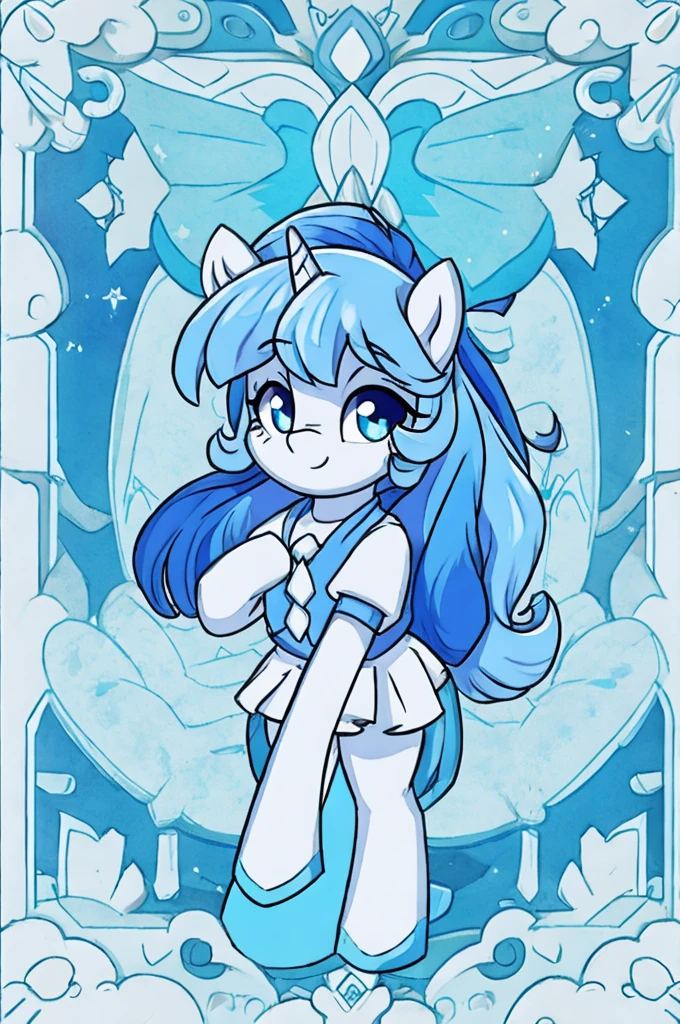 sparkle sparkle unicorn with ribbon hair in Icy art style