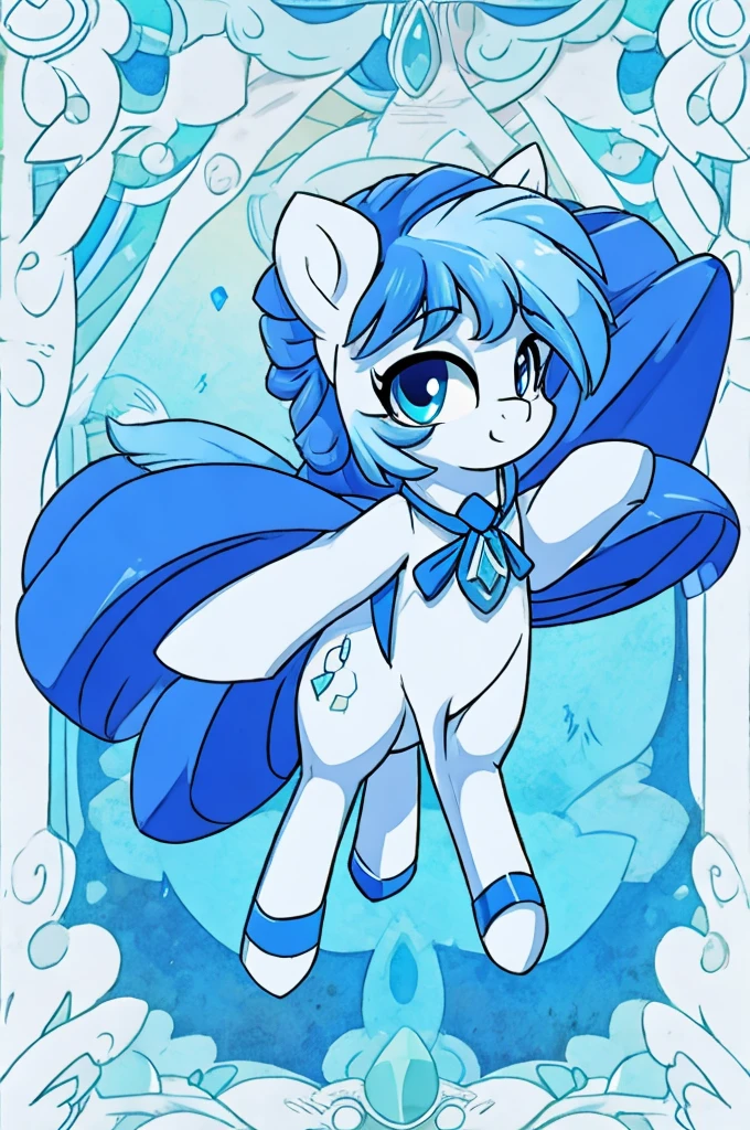 My  pony OC, palette blue hair color, with a blueish white base color