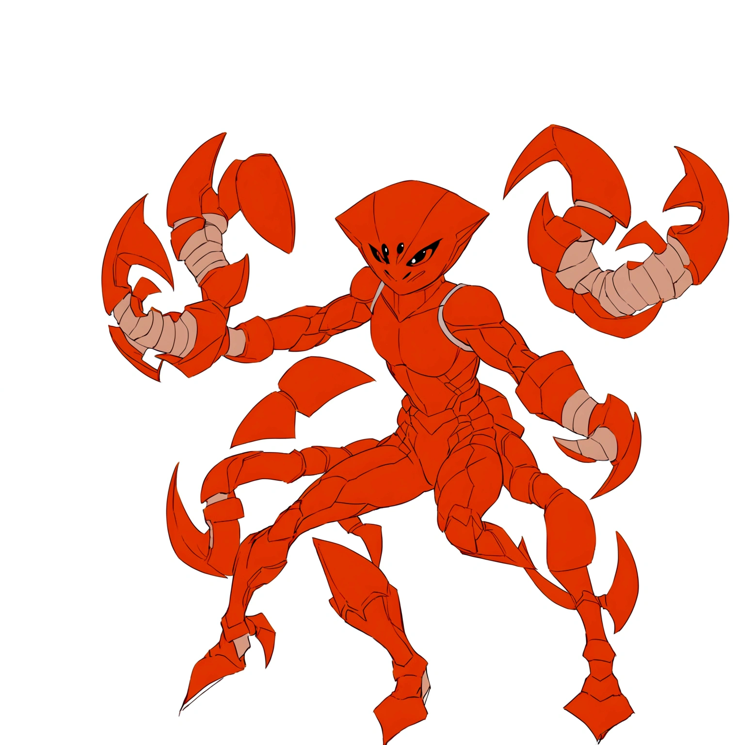 crab themed superhero with crab claws