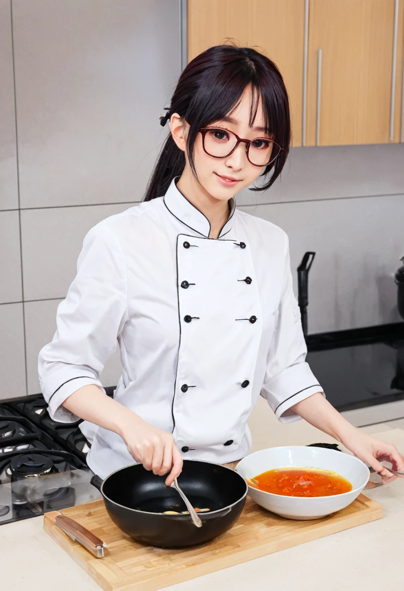 make me an anime character who is cooking