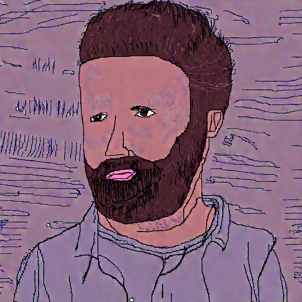 MSPaint Portrait of a a man with beard