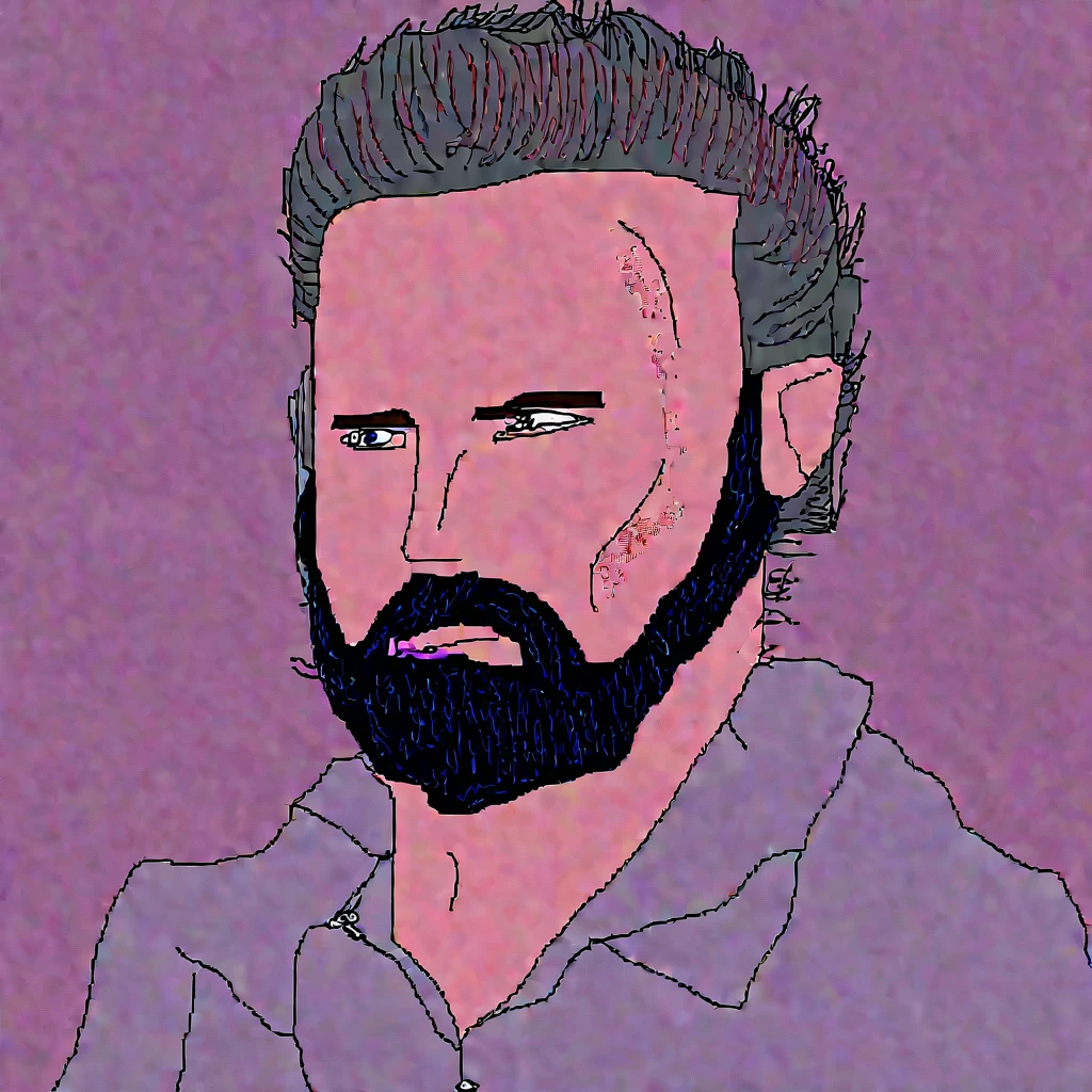 MSPaint Portrait of a a man with beard