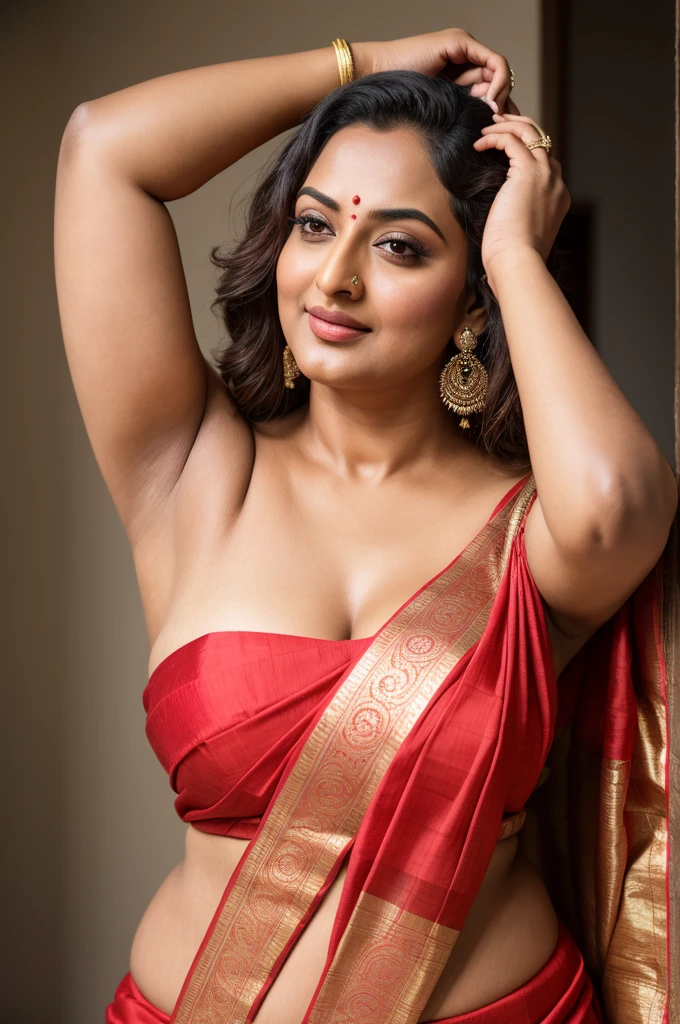 50 years old mature Woman, thick fleshy body, heavy figure, Foto RAW, photorealistic, photography, full body shot, master shot, goddess like beauty, perfect thick chubby mallu Desi aunty bhabhi, Wearing a Stanapatta, a chest-band.Saree model, model Photography, Indian saree shoot, Indian traditional wear advertising photography, traditional wear brand shoot, face of Indian actress Sonakshi Sinha, masterpiece, realistic, realism, incredible details, pleasure, photorealism, detailed skin, skin pores, high contrast, photorealistic Artstation 8k HD digital art trend of high definition and detailed realistic skin texture, ultra detail, realistic skin texture, armature, best quality, ultra high definition, (photorealistic:1.4),, high resolution, detail, raw photo, Re sharp, by Lee Jefferies Nikon D850 Film Stock Photo 4 Kodak Portra 400 Camera F1.6 Lens Rich Color Ultra Real Realistic Realistic Textures Dramatic Lighting Unreal Engine Trending at Art Station Cinestill 800,(pele altamente detalhada: 1.2), 8k UHD, DSLR, soft-lighting, alta qualidade, grain of film, Fujifilm XT3,she didn't like to wear blouse or bra, she happy to wear only saree, she hates blouse or bra,