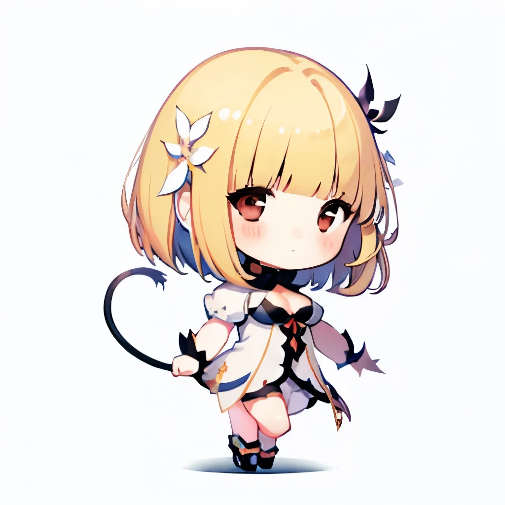 (masutepiece, Best Quality:1), 1girl in, Solo, Chibi, White background