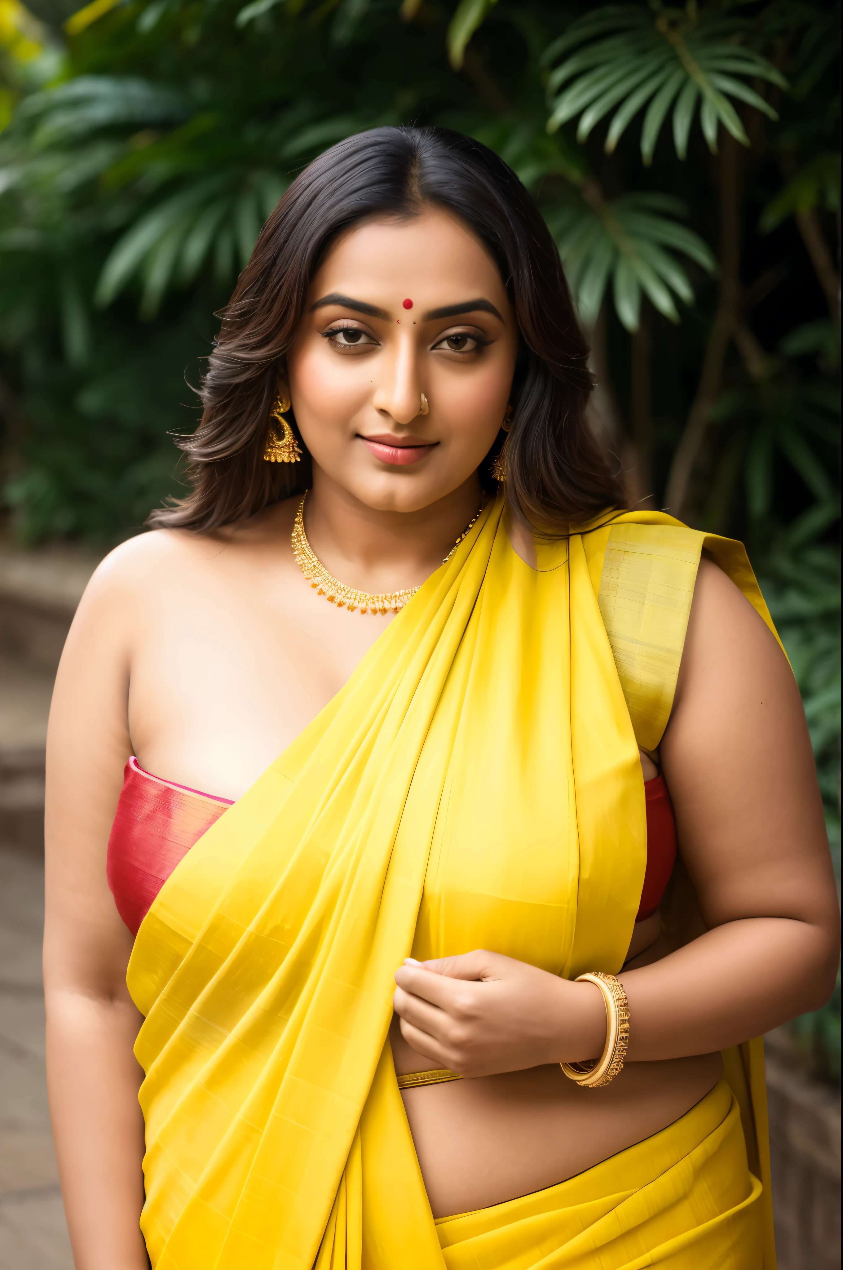 Foto RAW, photorealistic, photography, full body shot, master shot, perfect eyes, goddess like beauty, pierced eyes, perfect thick chubby mallu Desi aunty bhabhi, Wearing a Stanapatta, a -band.Saree model, model Photography, Indian saree shoot, Indian traditional wear advertising photography, traditional wear brand shoot, face of Indian actress Sonakshi Sinha, masterpiece, realistic, realism, incredible details,  pleasure, photorealism, detailed skin, skin pores, high contrast, photorealistic Artstation 8k HD digital art trend of high definition and detailed realistic skin texture, ultra detail, realistic skin texture, armature, best quality, ultra high definition, (photorealistic:1.4),, high resolution, detail, raw photo, sweat, Re sharp, by Lee Jefferies Nikon D850 Film Stock Photo 4 Kodak Portra 400 Camera F1.6 Lens Rich Color Ultra Real Realistic Realistic Textures Dramatic Lighting Unreal Engine Trending at Art Station Cinestill 800,(pele altamente detalhada: 1.2), 8k UHD, DSLR, soft-lighting, alta qualidade, grain of film, Fujifilm XT3,she didn't like to wear blouse or , she is happy to wear only saree, she hates blouse or , detailed hairy armpits, hyper realistic skin, skin pores, sweat, veins, 
