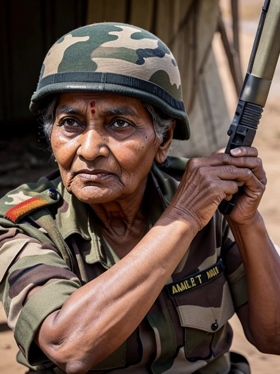 Indian army picture of the day with help of old woman 