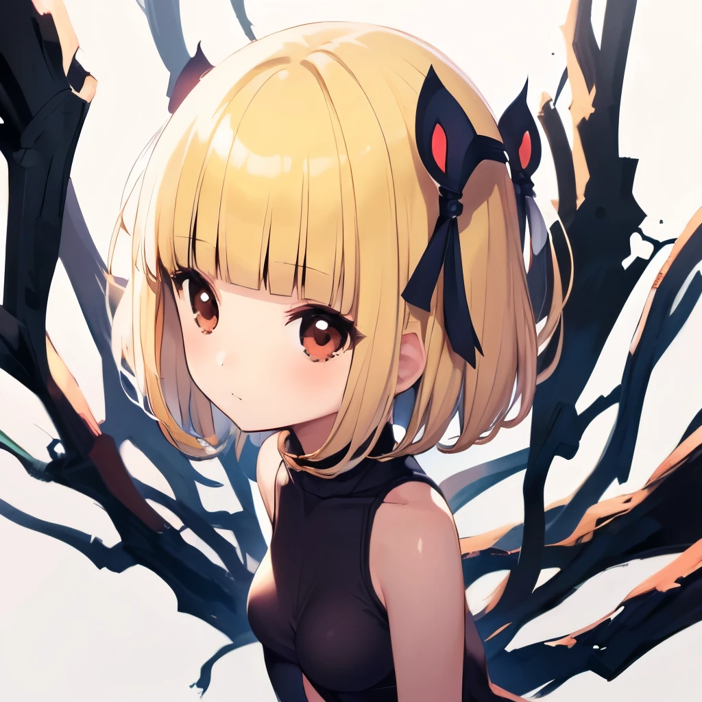 (masutepiece, Best Quality:1), 1girl in, Solo, Chibi, White background