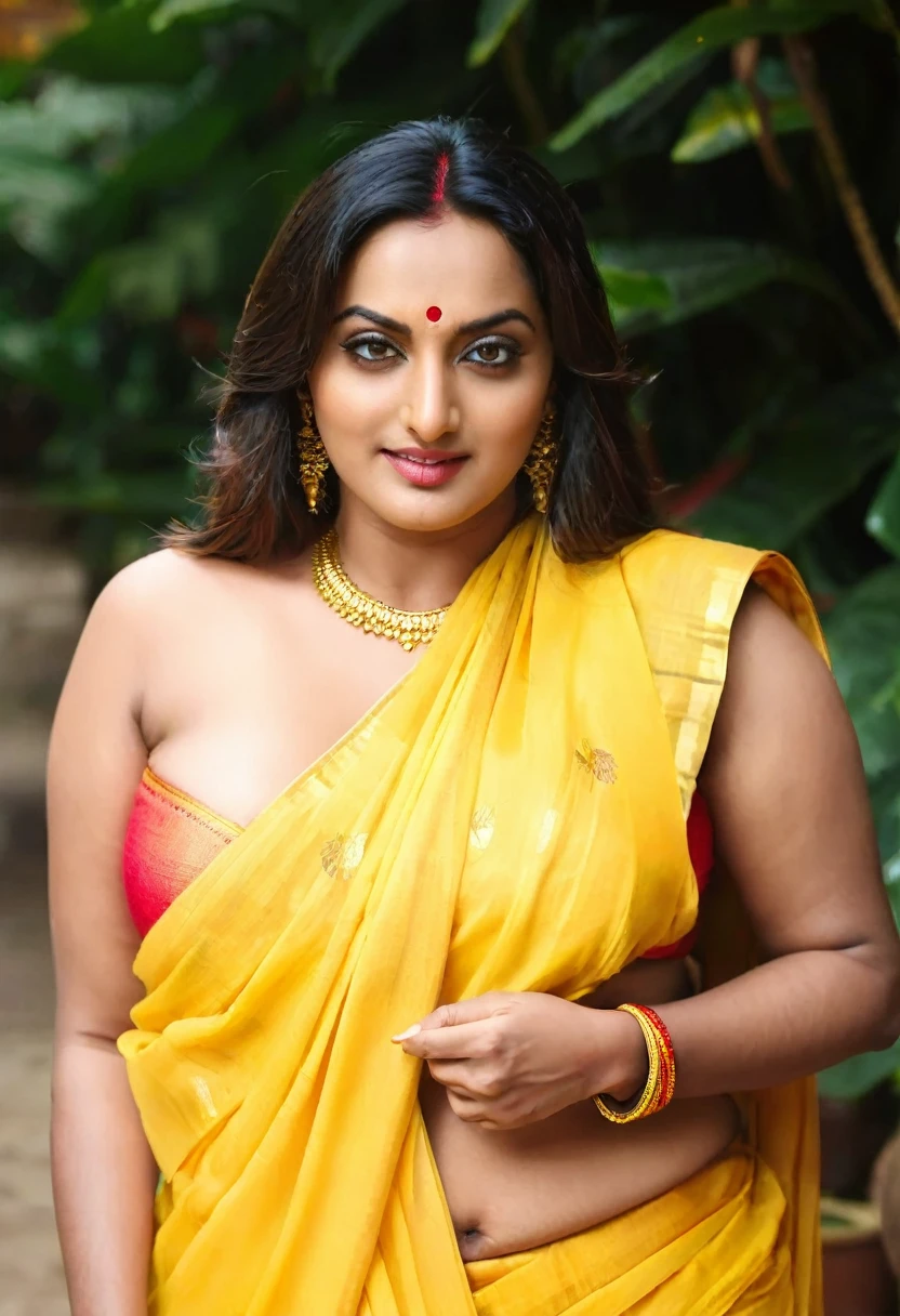 Foto RAW, photorealistic, photography, full body shot, master shot, perfect eyes, goddess like beauty, pierced eyes, perfect thick chubby mallu Desi aunty bhabhi, Wearing a Stanapatta, a chest-band.Saree model, model Photography, Indian saree shoot, Indian traditional wear advertising photography, traditional wear brand shoot, face of Indian actress Sonakshi Sinha, masterpiece, realistic, realism, incredible details,  pleasure, photorealism, detailed skin, skin pores, high contrast, photorealistic Artstation 8k HD digital art trend of high definition and detailed realistic skin texture, ultra detail, realistic skin texture, armature, best quality, ultra high definition, (photorealistic:1.4),, high resolution, detail, raw photo, sweat, Re sharp, by Lee Jefferies Nikon D850 Film Stock Photo 4 Kodak Portra 400 Camera F1.6 Lens Rich Color Ultra Real Realistic Realistic Textures Dramatic Lighting Unreal Engine Trending at Art Station Cinestill 800,(pele altamente detalhada: 1.2), 8k UHD, DSLR, soft-lighting, alta qualidade, grain of film, Fujifilm XT3,she didn't like to wear blouse or bra, she is happy to wear only saree, she hates blouse or bra, detailed hairy armpits, hyper realistic skin, skin pores, sweat, veins, 