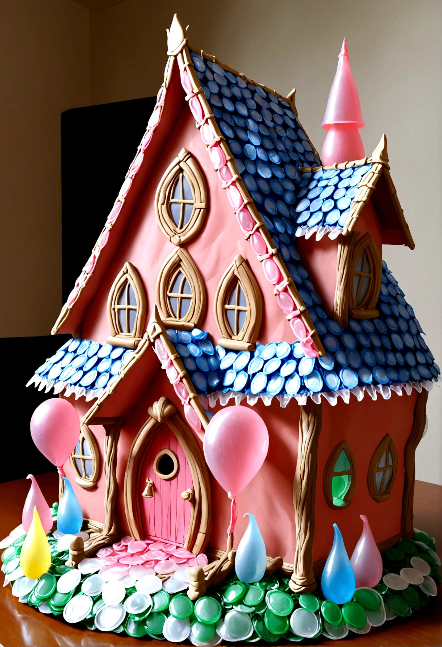 Saber big breasts elf House made from condoms