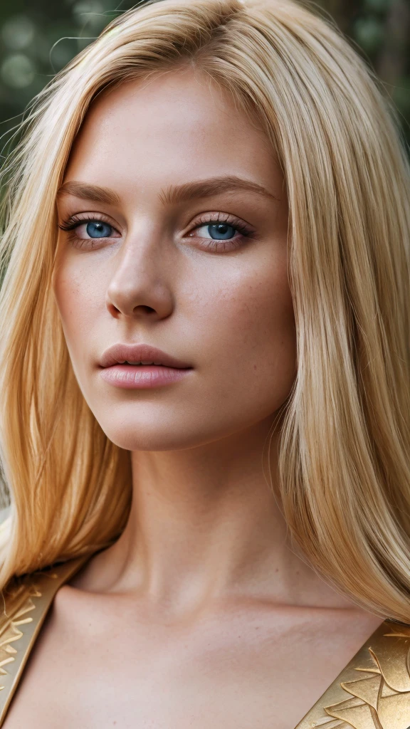 angel, armor gold (masterpiece, best quality, high resolution:1.4), 1girl, angel, skin pores texture, Hair blonde, HD , Photography, movie, cinematic, full Body, Realistic, (8k, RAW photo, best quality, masterpiece:1.2), (realistic, photo-realistic:1.33), best quality, detailed eyes blue, cute,natural lighting, depth of field, film grain, wrinkled skin, sharp, detailed and realistic portrait of a woman ,(freckles:0.5)