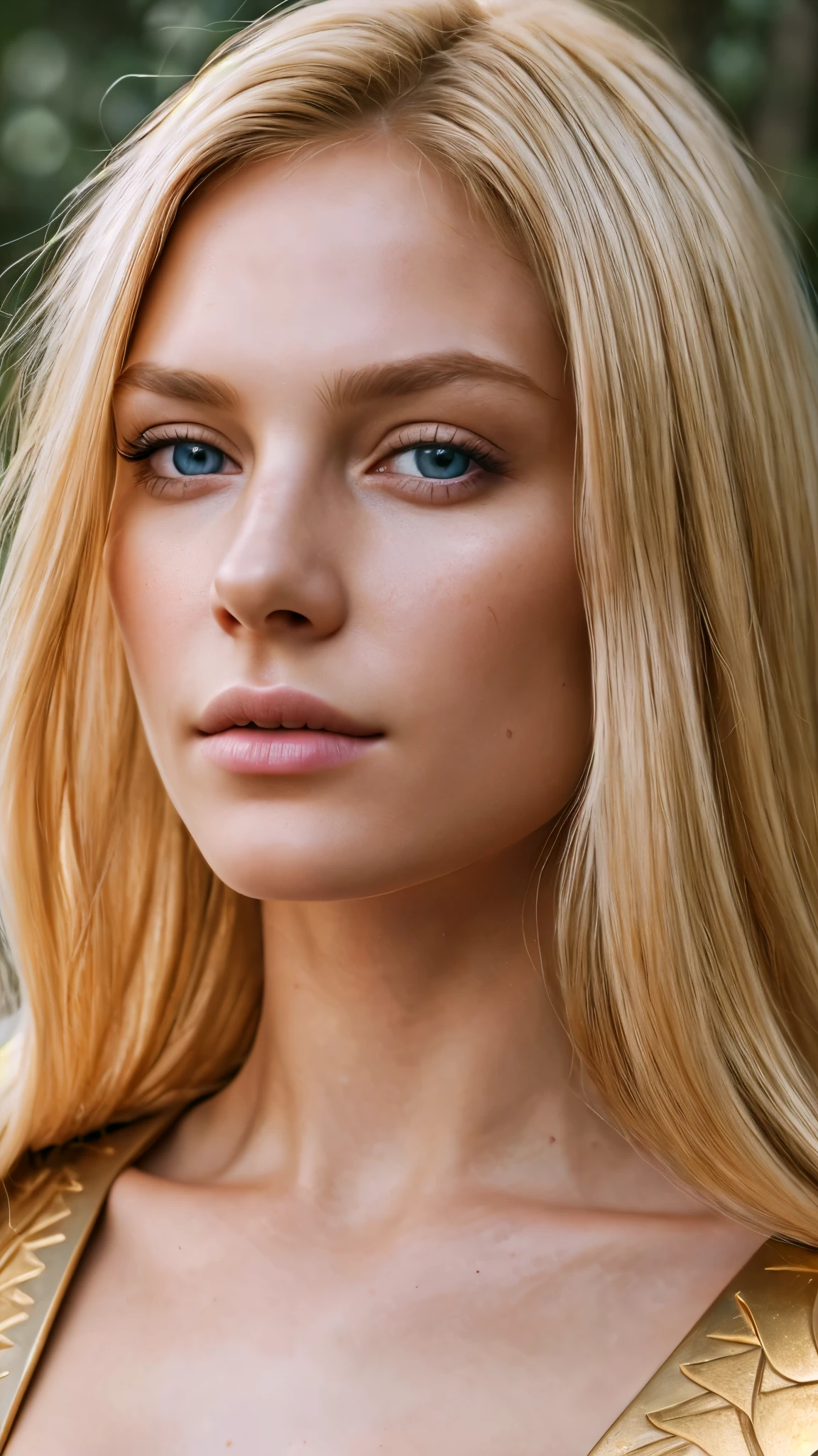 angel, armor gold (masterpiece, best quality, high resolution:1.4), 1girl, angel, skin pores texture, Hair blonde, HD , Photography, movie, cinematic, full Body, Realistic, (8k, RAW photo, best quality, masterpiece:1.2), (realistic, photo-realistic:1.33), best quality, detailed eyes blue, cute,natural lighting, depth of field, film grain, wrinkled skin, sharp, detailed and realistic portrait of a woman ,(freckles:0.5)