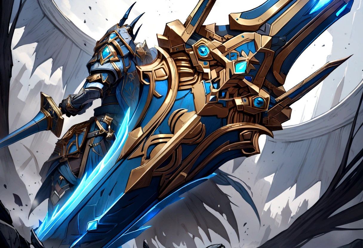 Legendary greatsword with blue details