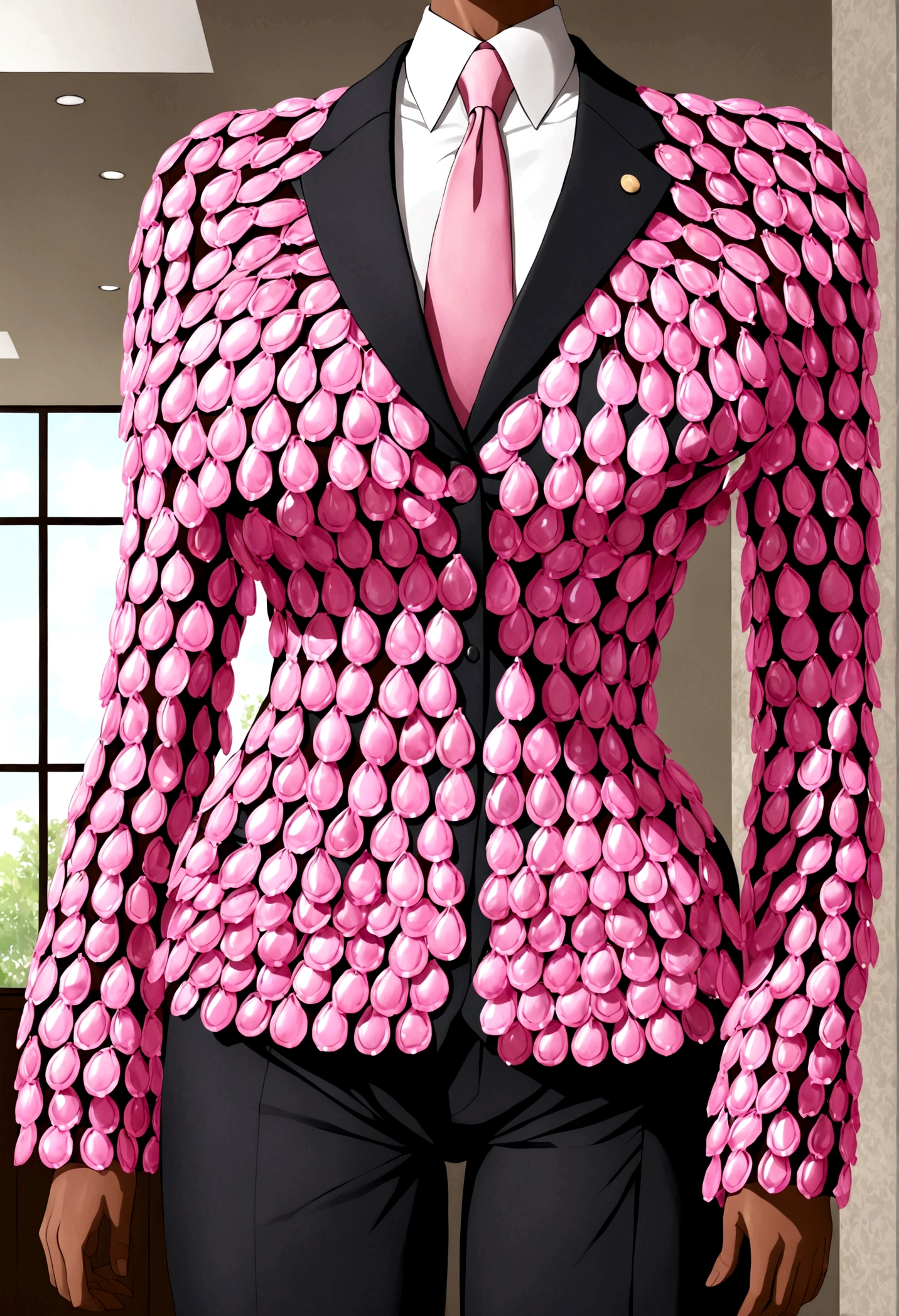 big breasts business suit House made from condoms