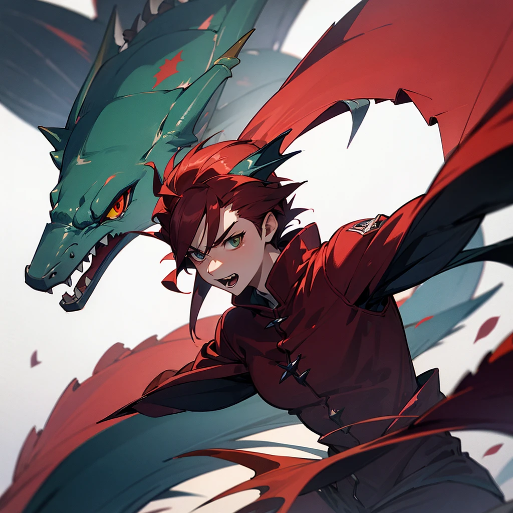 Wyvern rouge, réaliste 