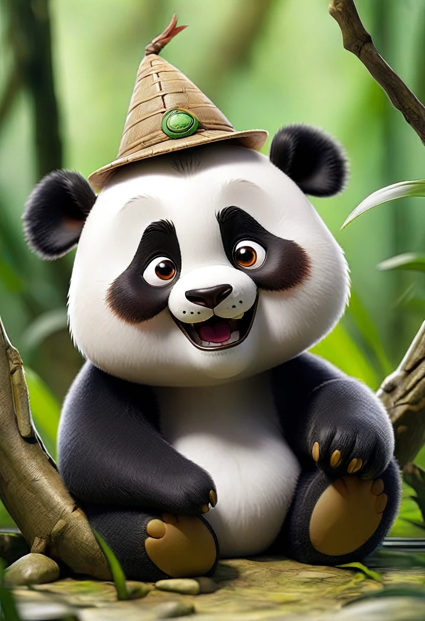 Panda named Pipo in a jungle adventure