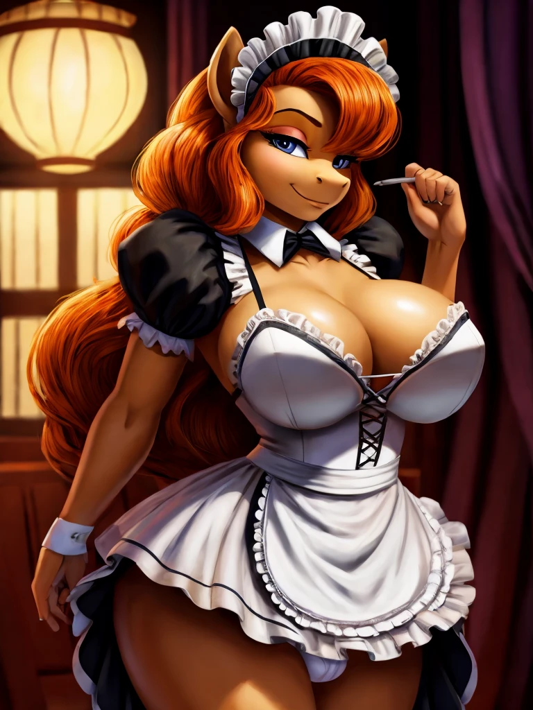 (((disney style))), (Adagio Dazzle), (((very bad girl))), ((my little pony)), (((detailed eyes))), big perky butt, (voluptuous medium-large breasts), heart on butt, (glossy body:1.3), (ultra detailed contours:1.2), (((pose from erotic journal:1.2))), (((maid costume))), balls, penis in panties