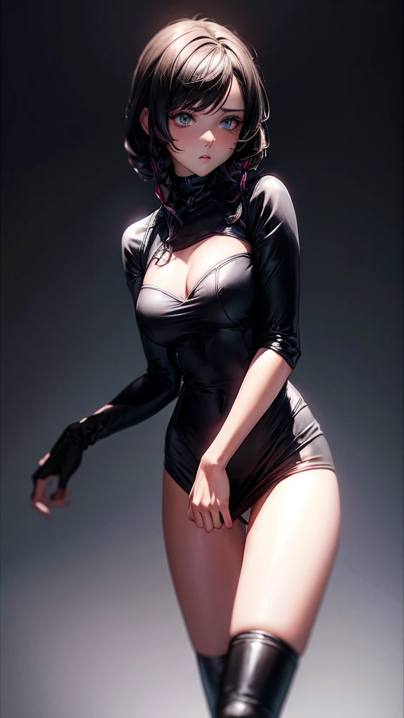 Pitch black background beautiful women 