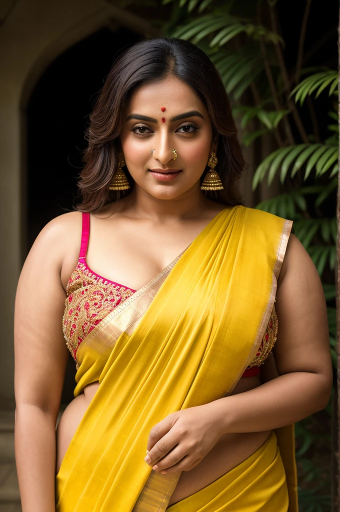 Foto RAW, photorealistic, photography, full body shot, master shot, perfect eyes, goddess like beauty, pierced eyes, perfect thick chubby mallu Desi aunty bhabhi, Wearing a Stanapatta, a chest-band.Saree model, model Photography, Indian saree shoot, Indian traditional wear advertising photography, traditional wear brand shoot, face of Indian actress Sonakshi Sinha, masterpiece, realistic, realism, incredible details, pleasure, photorealism, detailed skin, skin pores, high contrast, photorealistic Artstation 8k HD digital art trend of high definition and detailed realistic skin texture, ultra detail, realistic skin texture, armature, best quality, ultra high definition, (photorealistic:1.4),, high resolution, detail, raw photo, sweat, Re sharp, by Lee Jefferies Nikon D850 Film Stock Photo 4 Kodak Portra 400 Camera F1.6 Lens Rich Color Ultra Real Realistic Realistic Textures Dramatic Lighting Unreal Engine Trending at Art Station Cinestill 800,(pele altamente detalhada: 1.2), 8k UHD, DSLR, soft-lighting, alta qualidade, grain of film, Fujifilm XT3,she didn't like to wear blouse or bra, she is happy to wear only saree, she hates blouse or bra, detailed hairy armpits, hyper realistic skin, skin pores, sweat, veins,
