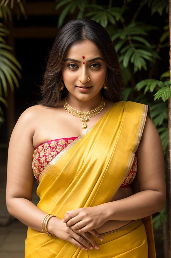 Foto RAW, photorealistic, photography, full body shot, master shot, perfect eyes, goddess like beauty, pierced eyes, perfect thick chubby mallu Desi aunty bhabhi, Wearing a Stanapatta, a chest-band.Saree model, model Photography, Indian saree shoot, Indian traditional wear advertising photography, traditional wear brand shoot, face of Indian actress Sonakshi Sinha, masterpiece, realistic, realism, incredible details, pleasure, photorealism, detailed skin, skin pores, high contrast, photorealistic Artstation 8k HD digital art trend of high definition and detailed realistic skin texture, ultra detail, realistic skin texture, armature, best quality, ultra high definition, (photorealistic:1.4),, high resolution, detail, raw photo, sweat, Re sharp, by Lee Jefferies Nikon D850 Film Stock Photo 4 Kodak Portra 400 Camera F1.6 Lens Rich Color Ultra Real Realistic Realistic Textures Dramatic Lighting Unreal Engine Trending at Art Station Cinestill 800,(pele altamente detalhada: 1.2), 8k UHD, DSLR, soft-lighting, alta qualidade, grain of film, Fujifilm XT3,she didn't like to wear blouse or bra, she is happy to wear only saree, she hates blouse or bra, detailed hairy armpits, hyper realistic skin, skin pores, sweat, veins,