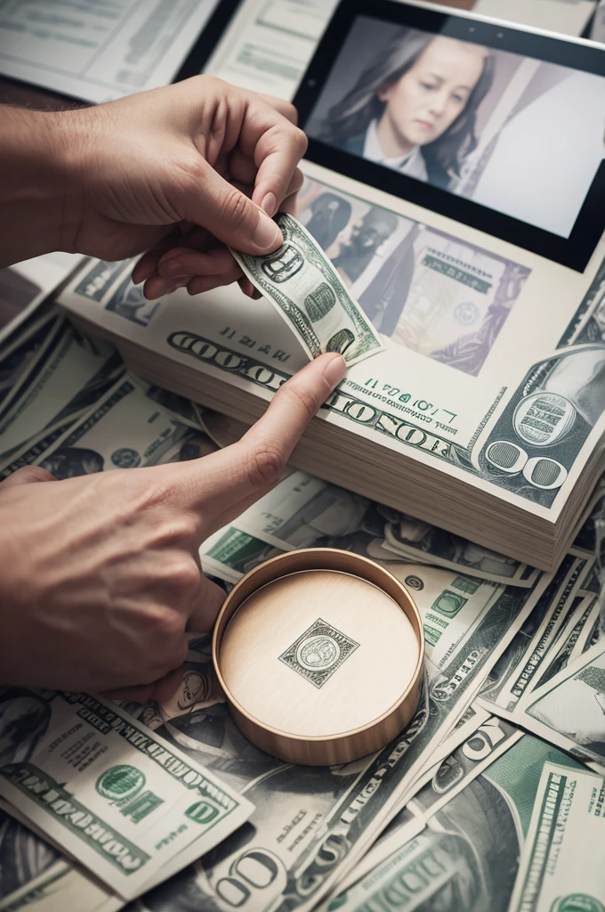 Create photo of money being thrown