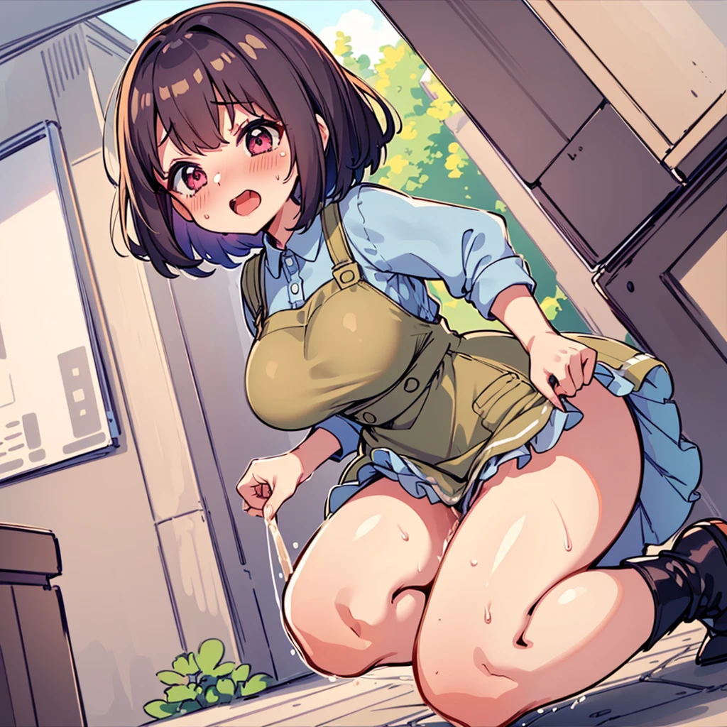 (8K, ultra-detailed, best quality, anatomically perfect body,perfect eye), (full body), (huge breast:1.3), shiny skin, (Various girls), bladder full tank, (have to pee:1.1), (urge to pee:1.4), (only one person peeing self:1.1), peeing on the bottle pressed against my crotch, Pee flowing in the thighs, (very desperate to pee:1.2), (takes to bathroom), (waiting for bathroom with line of girls in queue), standing, (Each one has a different maxi pinafore dress:1.4), petticoat, (Each one has a different long boots:1.1), (Each one has a different hair), (knees together and feet apart:1.3), (Rub each other's thighs:1.3), (leaning backward:1.3), one hand between legs, skirt lift front, (holding the crotch:1.4), (stroking own abdomen:0.9), (stroking one's own thighs:1.1), (orgasm:1.25), (blush:1.4), (embarrassment1.6), (impatience:1.3), (flustered:1.3), (fidgeting around), (flowing sweat), (erotic body twist:1.2), (panting:1.4), (breathless:1.3), (parted lips:0.7), (refreshing:1.2), (Dazed:1.1), (Sexual excitement), (looking away), (crisis:1.4), (from side:0.7), (from below:0.9), (dramatic angle:1.3), peeing,crotch grab