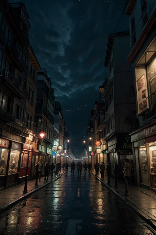 Busy street for night horror 3d games