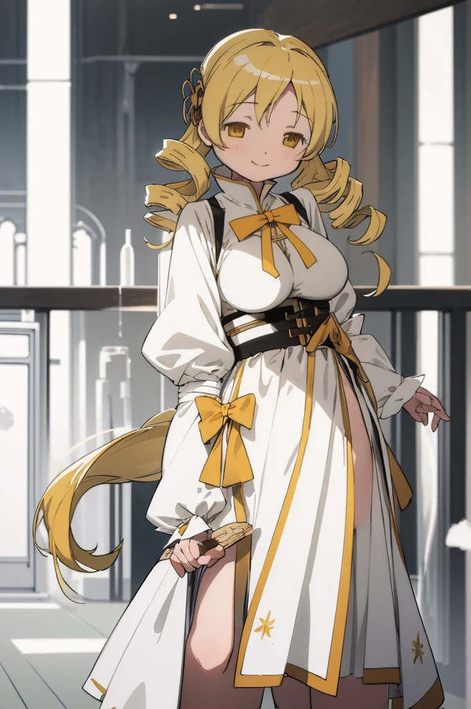 (masterpiece, best quality), 1girl, mami tomoe,standing,nsfw,indoor,smile,big breasts