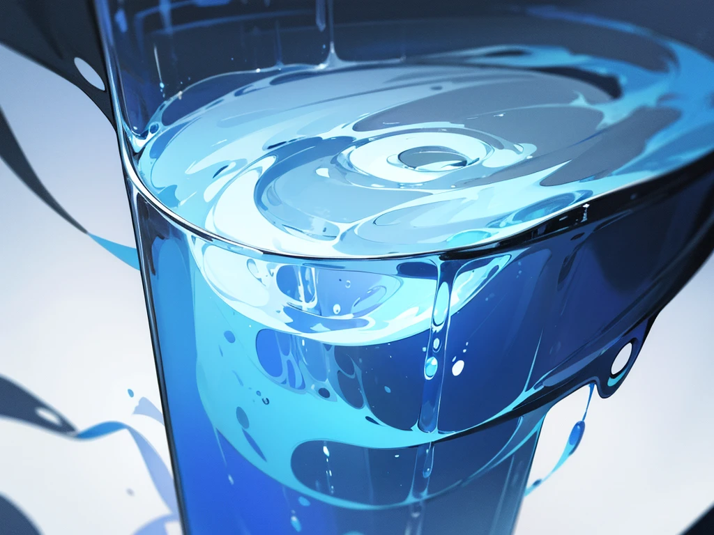 dark scientific labotory, large blue glowing liquid in tube, empty, background only