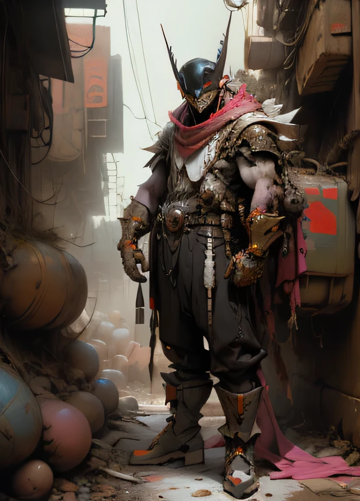 perfect proportions, anatomically correct, (medium body image: 2.0), solo, (Casshern: 1.6), muscular warrior, extremely stylized, deviant art, masterpiece, highly detailed, detailed eyes, expressive detailed eyes, detailed pupils, futuristic, ((1980s scifi helmet)), ((skull helmet)), Rubber Gloss, (flightsuit:1.4), big boots, medium body image, nvinkpunk, professional photograph, tassles, large beads, (large tassels), cyberpunk, inkpunk, paint platter, ink splatter, (action pose:1.0),