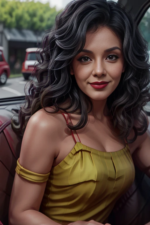 a woman sitting in a car with a cat and a cake, caricature illustration, caricature style, cartoon digital painting, in cartoon style, cartoon digital art, cartoon style illustration, Cartoon portrait, digital cartoon painting art, stylized digital illustration, sitting in her car, desenho animado realista, she has 2 3, Cartoon art style, caricature!!!, cars portraits, digital art cartoon
