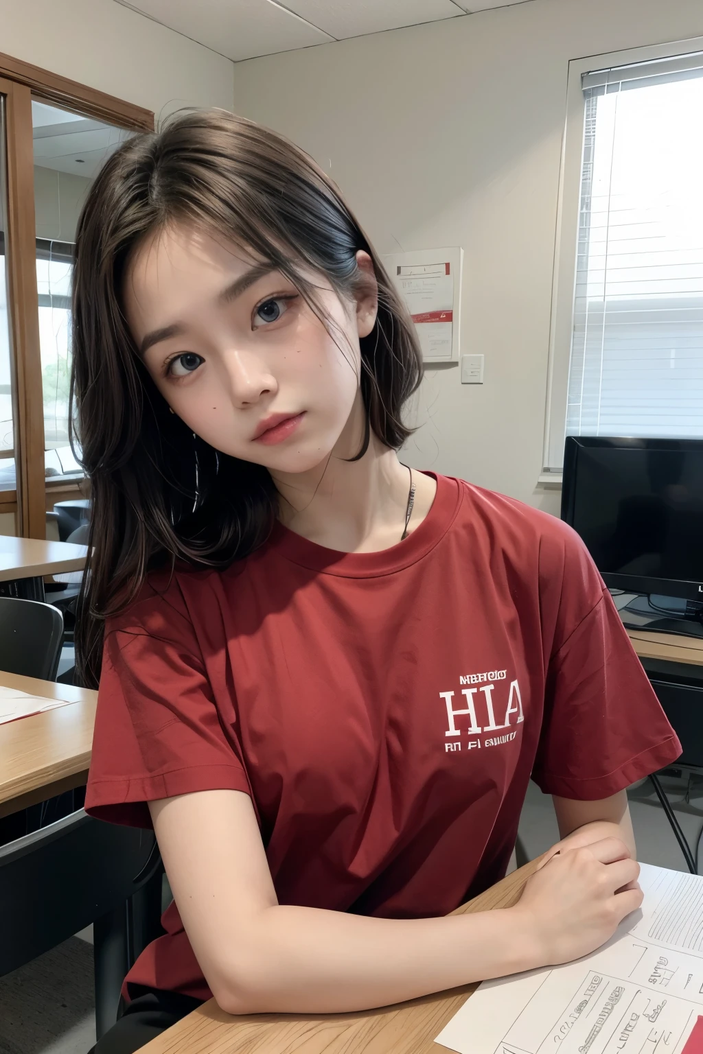 Design an interclass shirt with the color red 