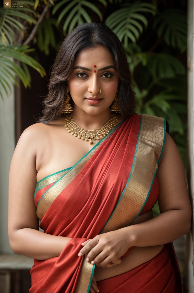 Foto RAW, photorealistic, photography, full body shot, master shot, perfect eyes, goddess like beauty, pierced eyes, perfect thick chubby mallu Desi aunty bhabhi, Wearing a Stanapatta, a chest-band.Saree model, model Photography, Indian saree shoot, Indian traditional wear advertising photography, traditional wear brand shoot, face of Indian actress Sonakshi Sinha, masterpiece, realistic, realism, incredible details, pleasure, photorealism, detailed skin, skin pores, high contrast, photorealistic Artstation 8k HD digital art trend of high definition and detailed realistic skin texture, ultra detail, realistic skin texture, armature, best quality, ultra high definition, (photorealistic:1.4),, high resolution, detail, raw photo, sweat, Re sharp, by Lee Jefferies Nikon D850 Film Stock Photo 4 Kodak Portra 400 Camera F1.6 Lens Rich Color Ultra Real Realistic Realistic Textures Dramatic Lighting Unreal Engine Trending at Art Station Cinestill 800,(pele altamente detalhada: 1.2), 8k UHD, DSLR, soft-lighting, alta qualidade, grain of film, Fujifilm XT3,she didn't like to wear blouse or bra, she is happy to wear only saree, she hates blouse or bra, detailed hairy armpits, hyper realistic skin, skin pores, sweat, veins,