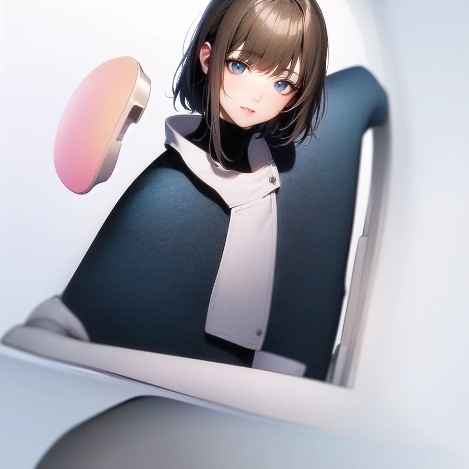 I want you to improve the face but with the same drawing style that you add details to everything and add colors and lighting from right to left 