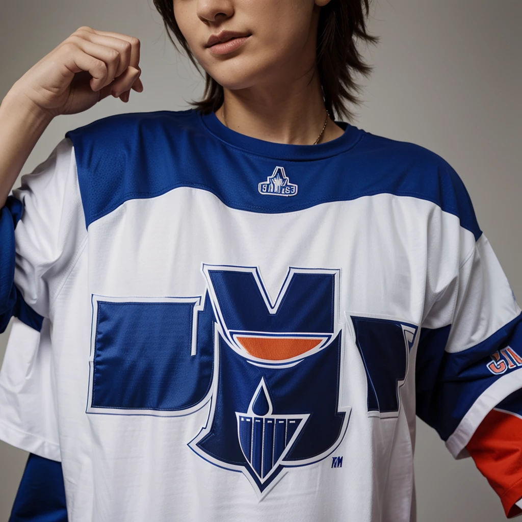 A t shirt with the Edmonton Oilers logo on it