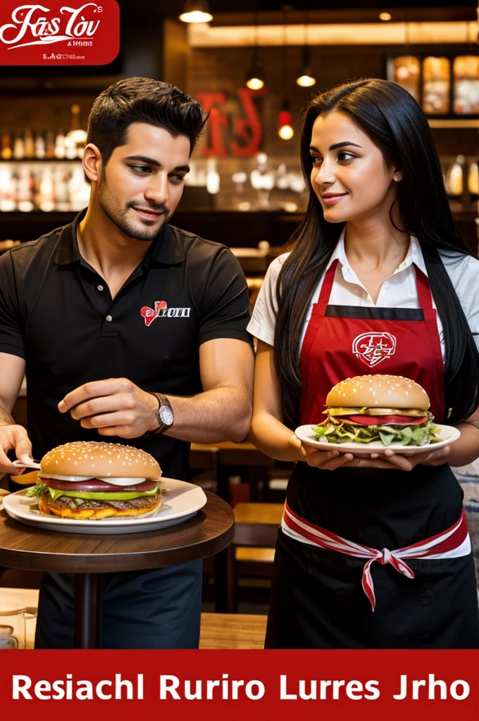 Logo of a restaurant for couples titled "Fast food Romeo and Juliet"
