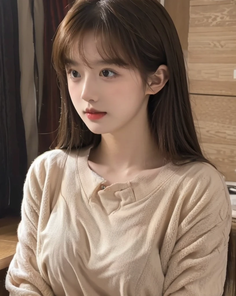 20years old,cute girl,brown long hair