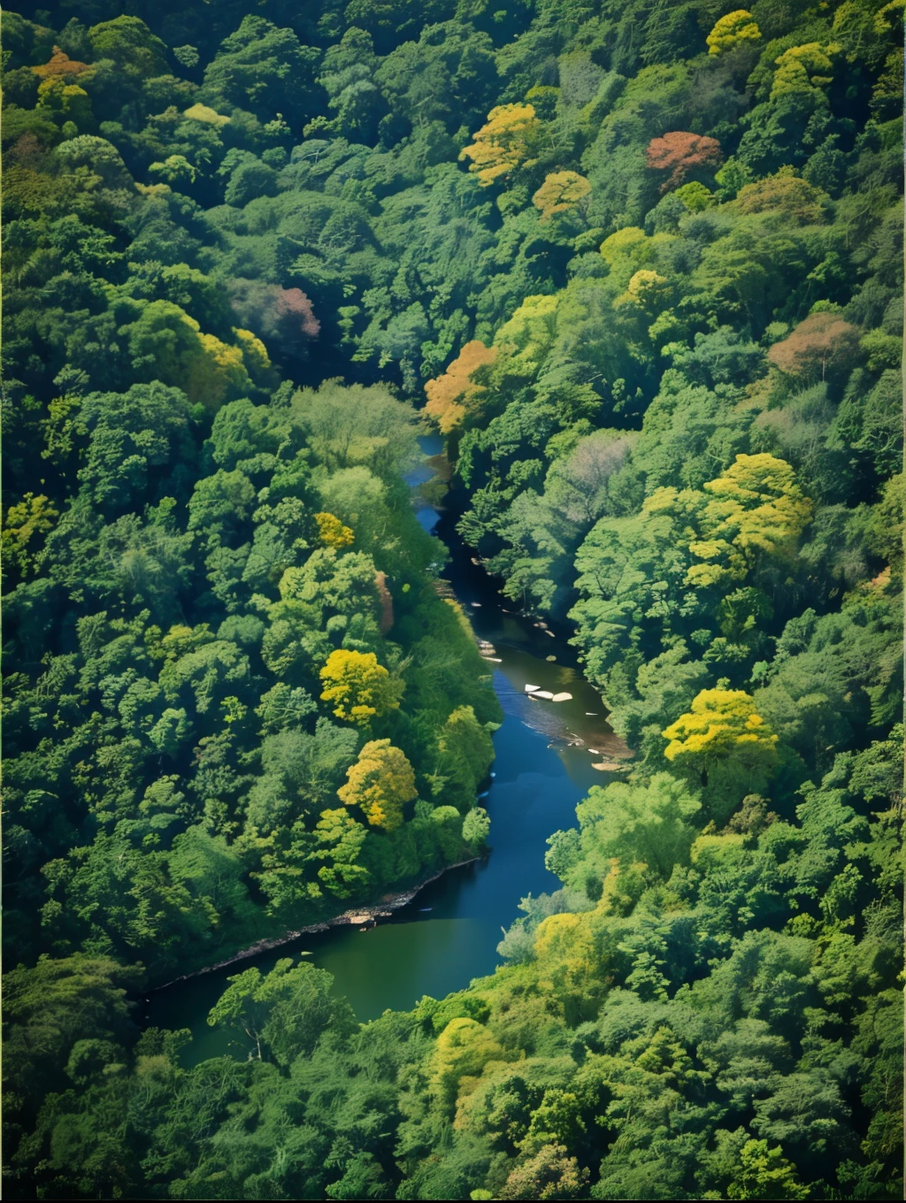 ((masterpiece)), (((best quality))), ((ultra-detailed)), (Amazing:1.1), beautiful, nature, sky and ground, heavy wind, windsweeped, line cloud,Light shoot from the cloud, in a lush remote folige jungle with jungle wildlife and fauna, award winning photo, BLN-L24, Exposure,High Contrast,Low Saturation,High Saturation 8k 3D, F 2.8 lens, Aerial View, Cinematic lighting