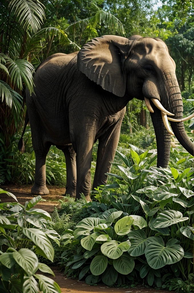 Elephant surrounded by plants saying at the bottom "animal planet"